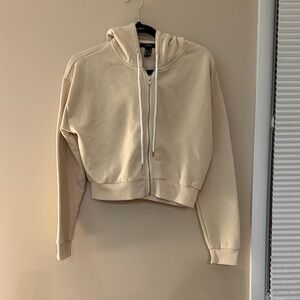 Forever 21 Beige Zip-Up Hoodie